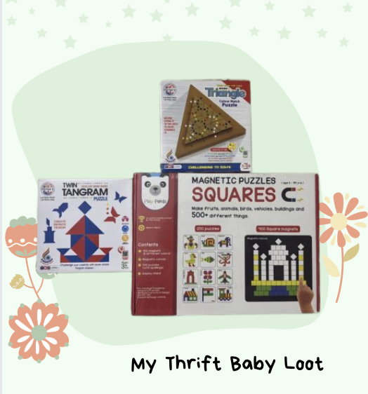 New Twin Tangram, Triangle Color Match Puzzle and Magnetic Puzzle Squares Games